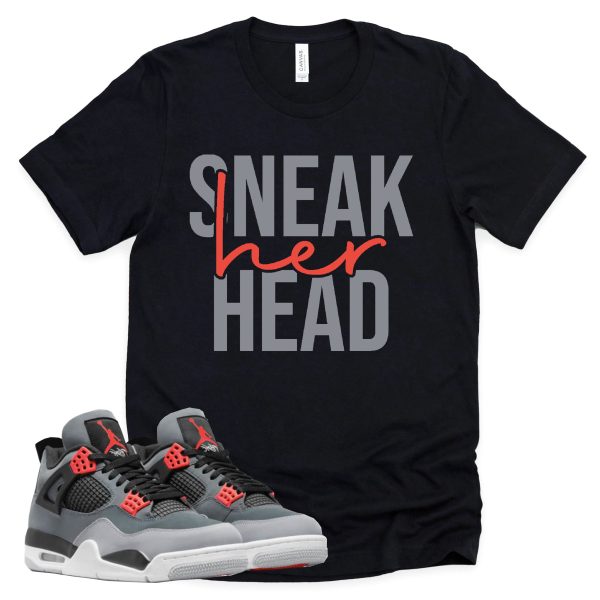 SneakHer Head Shirt Retro Air Jordan 4 Infrared Sneaker Match Tee Jezsport.com