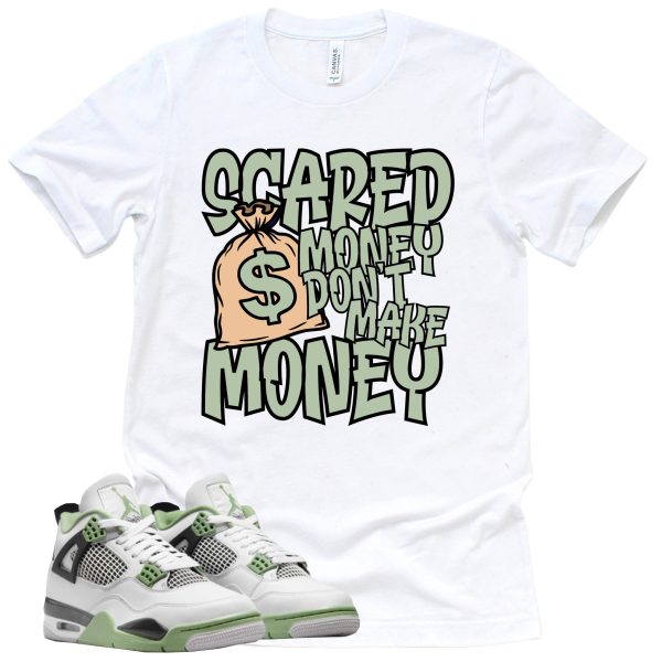 Scared Money Shirt Retro Air Jordan 4 Oil Green Sneaker Match Tee Jezsport.com