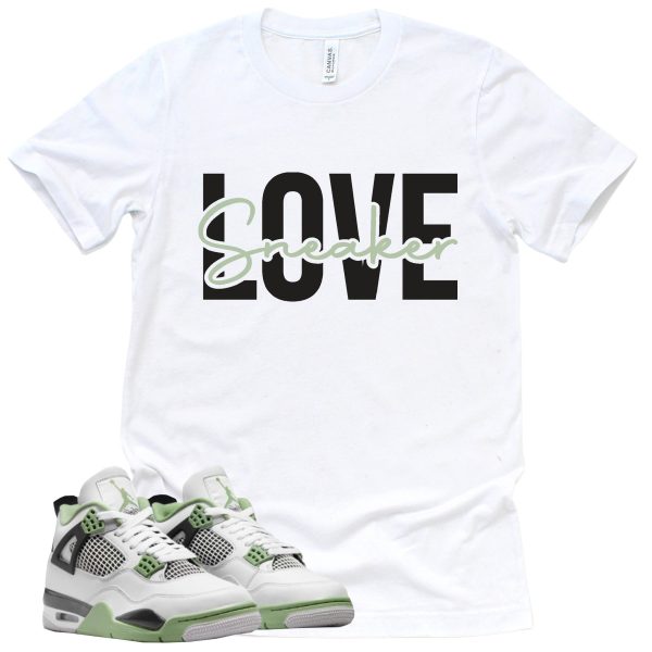 Sneaker Love Shirt Retro Air Jordan 4 Oil Green Sneaker Match Tee Jezsport.com