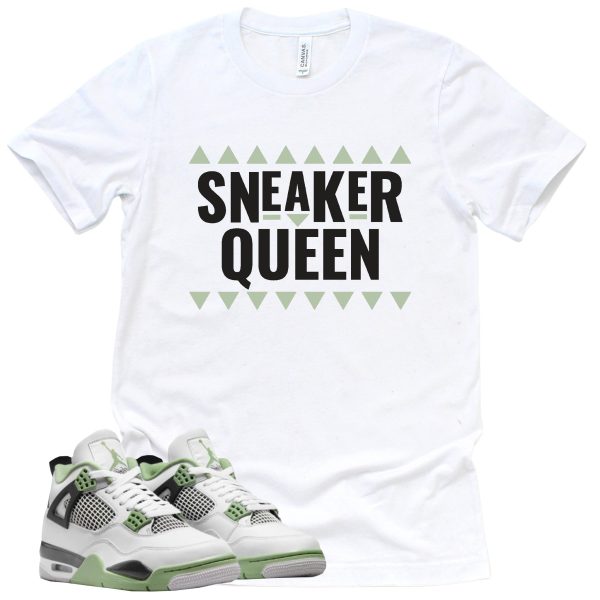 Sneaker Queen Shirt Retro Air Jordan 4 Oil Green Sneaker Match Tee Jezsport.com