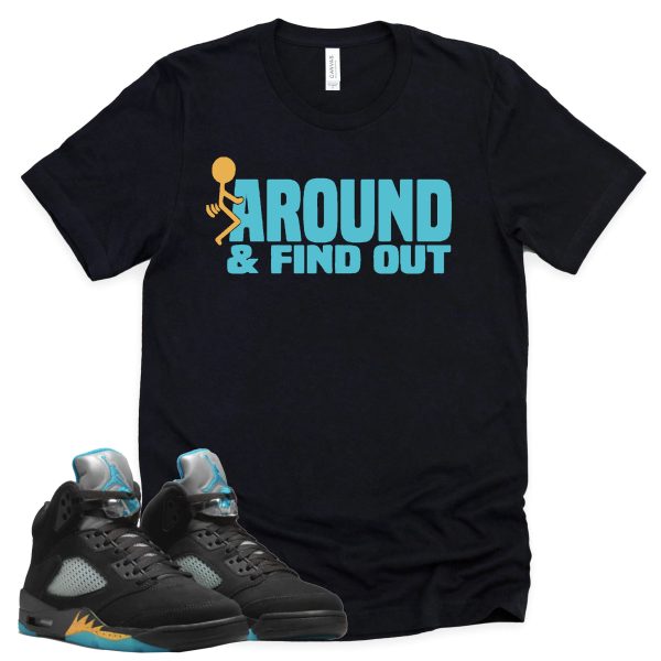 Find Out Shirt Retro Air Jordan 5 Aqua Sneaker Match Tee Jezsport.com