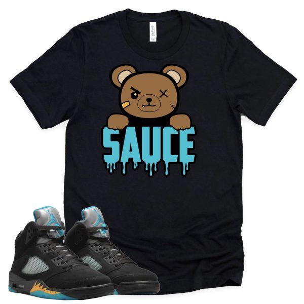 Sauce Shirt Retro Air Jordan 5 Aqua Sneaker Match Tee Jezsport.com