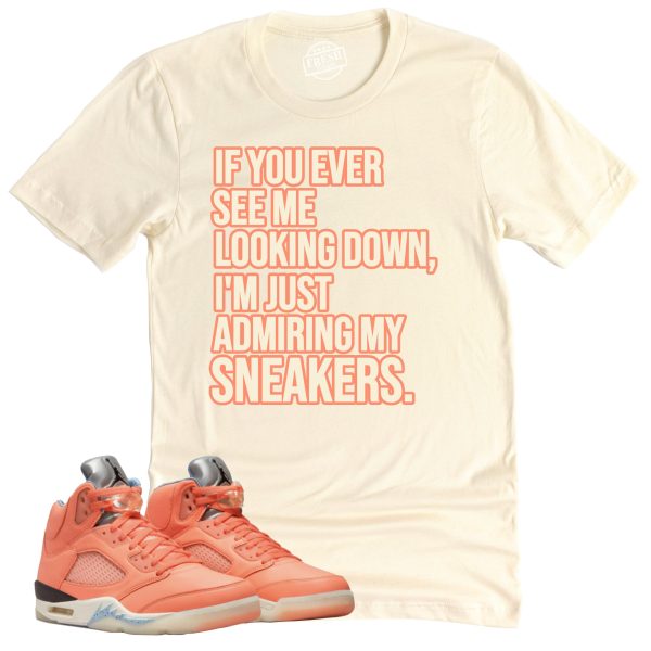 Admiring My Sneakers Shirt Retro Air Jordan 5 Crimson Bliss Sneaker Match Tee Jezsport.com