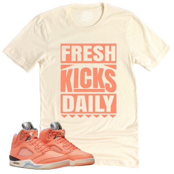 Fresh Kicks Daily Shirt Retro Air Jordan 5 Crimson Bliss Sneaker Match Tee Jezsport.com