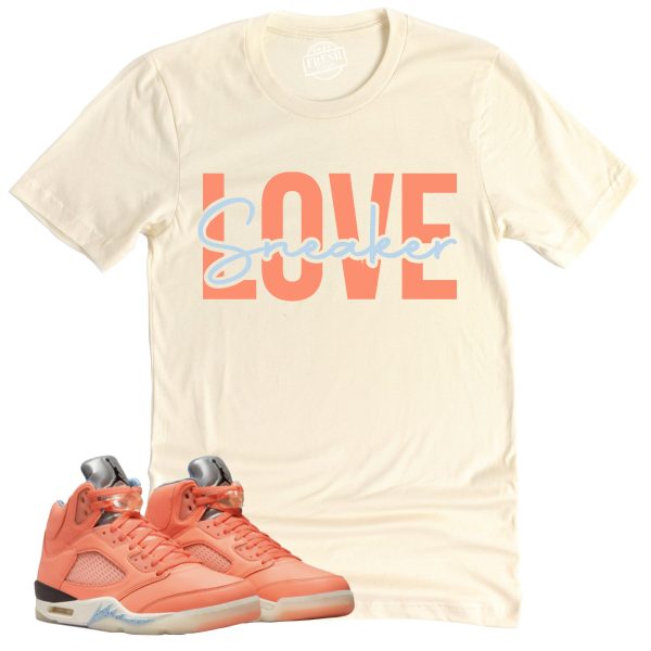 Sneaker Love Shirt Retro Air Jordan 5 Crimson Bliss Sneaker Match Tee Jezsport.com