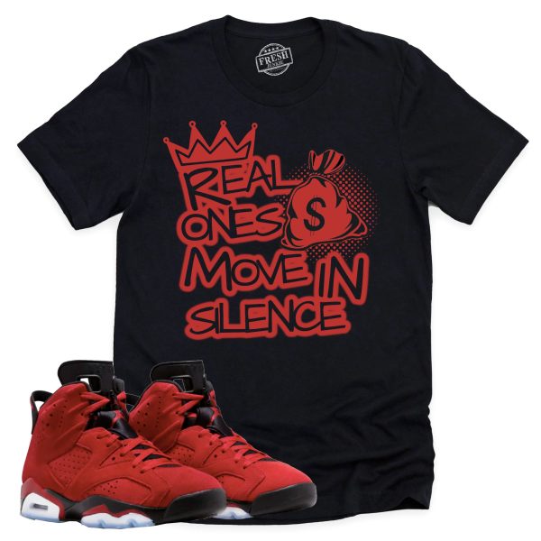 Move In Silence Shirt Retro Air Jordan 6 Toro Bravo Sneaker Match Tee Jezsport.com