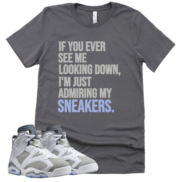 Admiring My Sneakers Shirt Retro Air Jordan 6 Cool Grey Sneaker Match Tee Jezsport.com