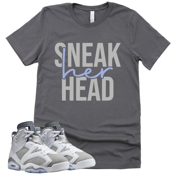 SneakHer Head Shirt Retro Air Jordan 6 Cool Grey Sneaker Match Tee Jezsport.com