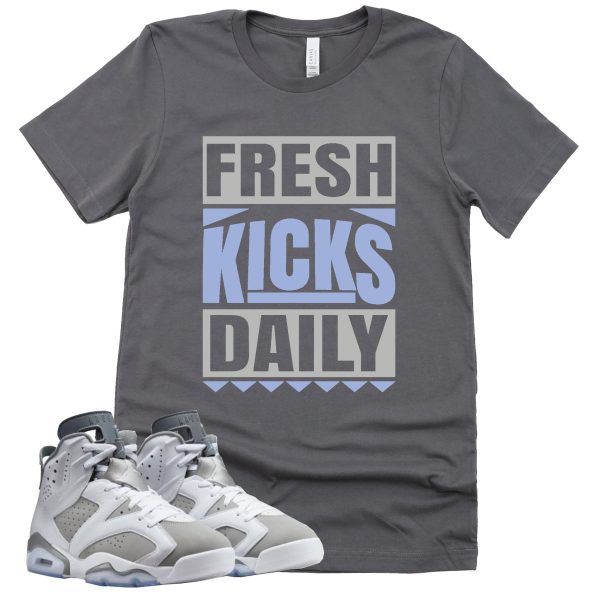 Fresh Kicks Daily Shirt Retro Air Jordan 6 Cool Grey Sneaker Match Tee Jezsport.com