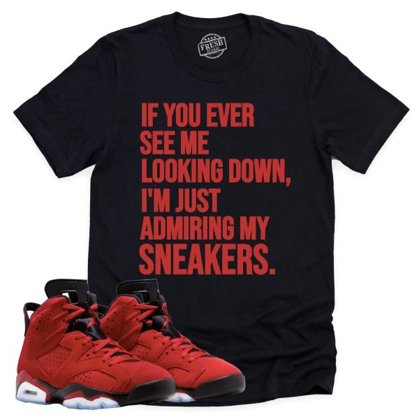 Admiring My Sneakers Shirt Retro Air Jordan 6 Toro Bravo Sneaker Match Tee Jezsport.com