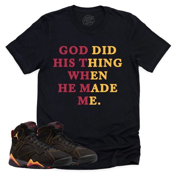 God Did His Thing Shirt Retro Air Jordan 7 Citrus Sneaker Match Tee Jezsport.com