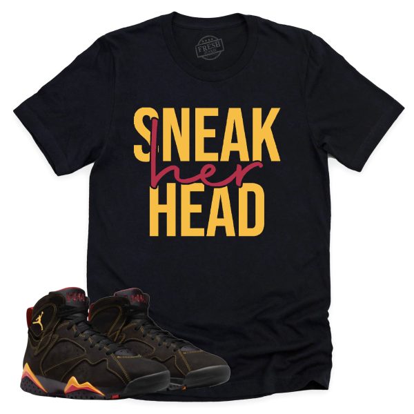 SneakHER Head Shirt Retro Air Jordan 7 Citrus Sneaker Match Tee Jezsport.com