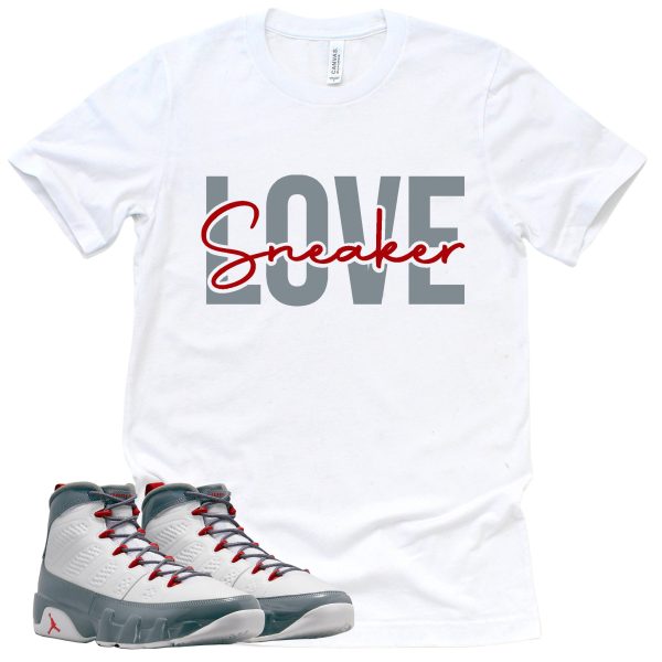 Sneaker Love Shirt Retro Air Jordan 9 Fire Red Sneaker Match Tee Jezsport.com