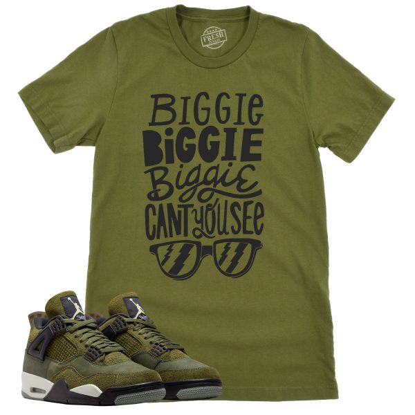 Can't You See Shirt, Retro Air Jordan 4 Craft Olive Sneaker Match Tee Jezsport.com