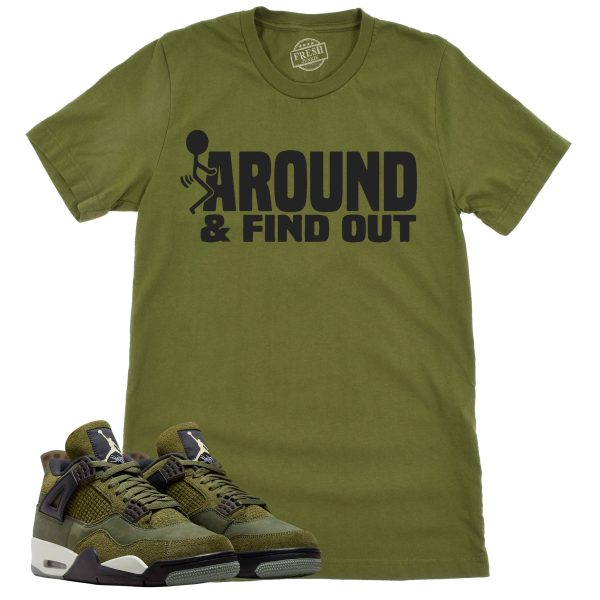 Find Out Shirt, Retro Air Jordan 4 Craft Olive Sneaker Match Tee Jezsport.com