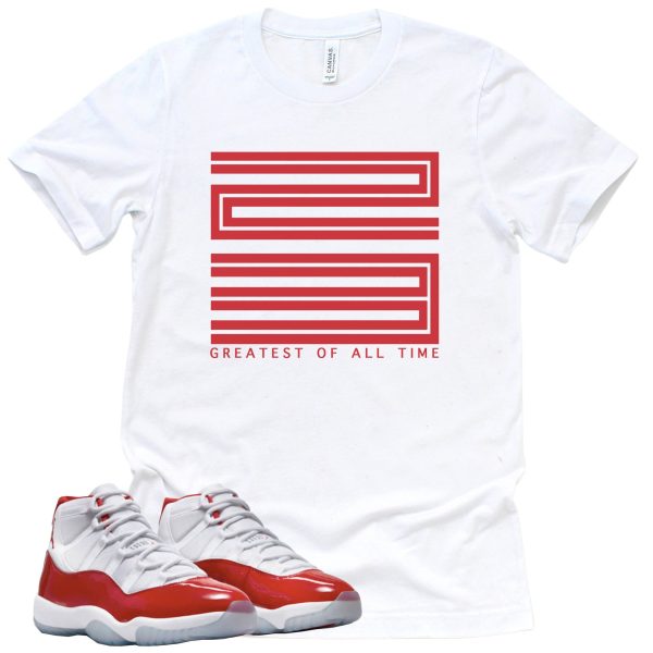 Greatest Of All Time Shirt Retro Air Jordan 11 Cherry Red Sneaker Match Tee Jezsport.com