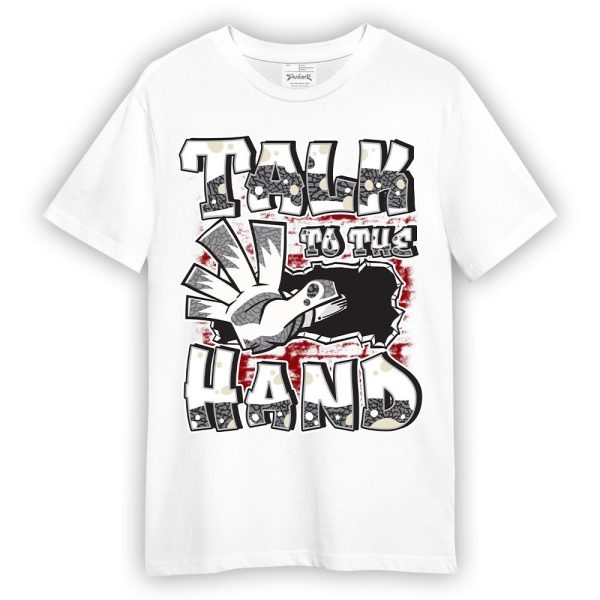 Cement Grey 3s Shirt - Talk To Hand Graphic Shirt Unisex Matching Jordan Shirt Jezsport.com