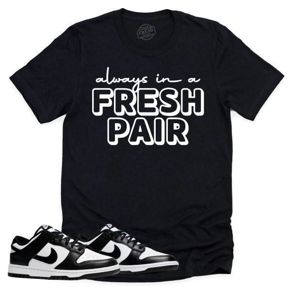 Fresh Pair Shirt Retro Dunk Low Panda Sneaker Match Tee Jezsport.com