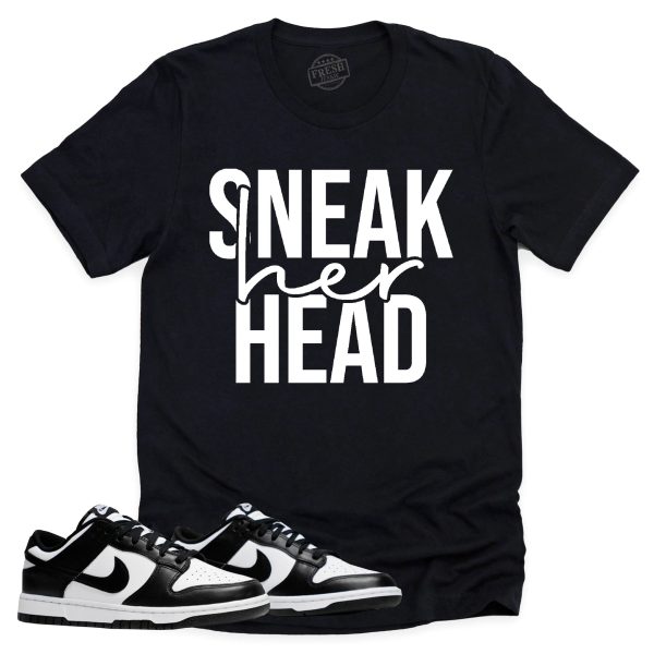 SneakHER Head Shirt Retro Dunk Low Panda Sneaker Match Tee Jezsport.com