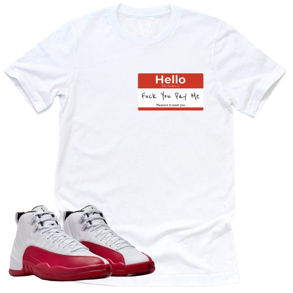 F U Pay Me Shirt, Retro Air Jordan 12 Cherry Red Sneaker Match Tee Jezsport.com