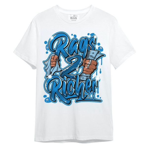 Industrial Blue 4s Shirt - Rag 2 Rich Graphic Unisex Shirt Matching Jordan Shirt Jezsport.com