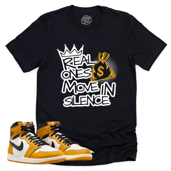 Real Ones Shirt, Retro Air Jordan 1 Yellow Ochre Sneaker Match Tee Jezsport.com