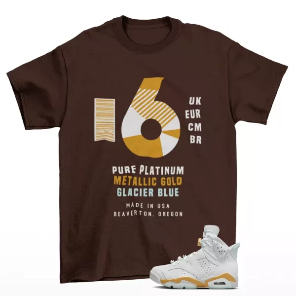 Sneaker Label Shirt Brown to Match Jordan 6 Retro Craft Pearl DQ4914-074 Jezsport.com