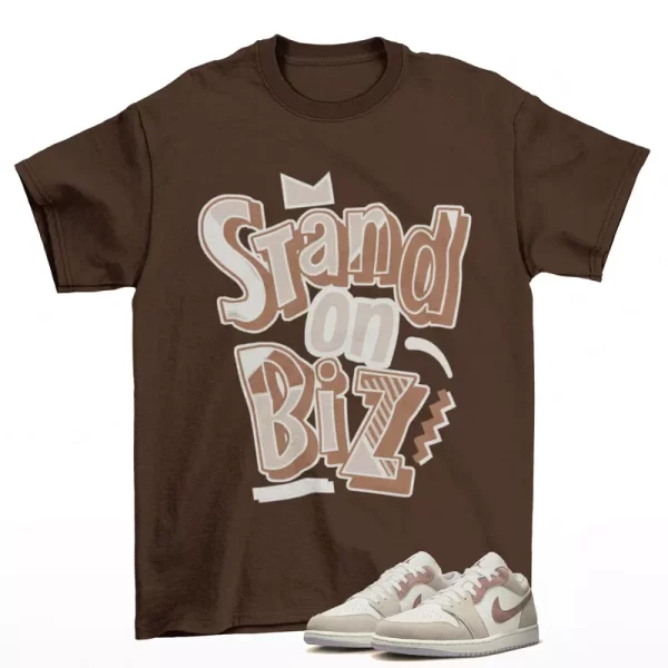 Strictly Biz Shirt Brown to Match Jordan 1 Low Legend Light Brown HF1567-200 Jezsport.com