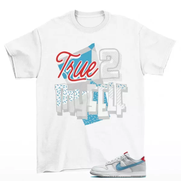 Stay True Sneaker Shirt White to Match Dunk Low Silver Blue HF0391-001 Jezsport.com