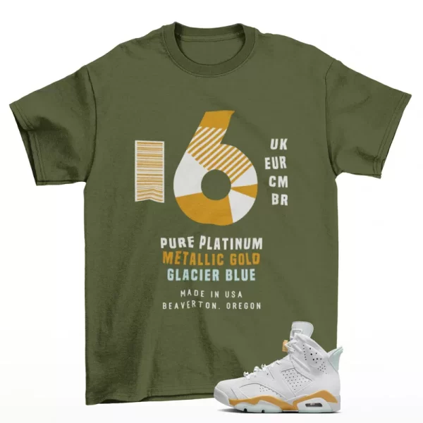 Sneaker Label Shirt Olive to Match Jordan 6 Retro Craft Pearl DQ4914-074 Jezsport.com