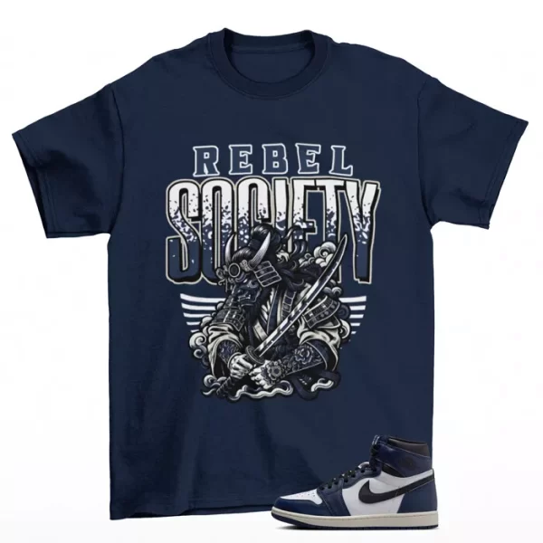 Rebel Sneaker Shirt to Match Jordan 1 Retro High Midnight Navy DZ5485-401 Jezsport.com