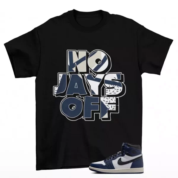 Jay All Day Sneaker Shirt Black to Match Jordan 1 High Midnight Navy DZ5485-401 Jezsport.com