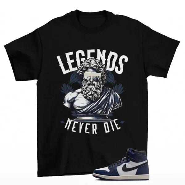 Legend Sneaker Shirt Black to Match Jordan 1 High Midnight Navy DZ5485-401 Jezsport.com