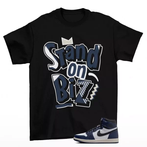 Biz Sneaker Shirt Black to Match Jordan 1 High Midnight Navy DZ5485-401 Jezsport.com