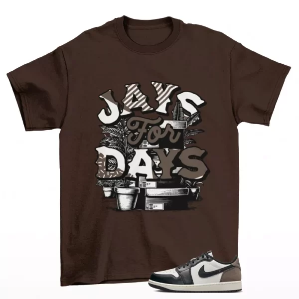 Stacked Sneaker Shirt Brown to Match Jordan 1 Low Mocha CZ0790-102 Jezsport.com