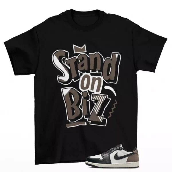 Biz Sneaker Shirt Black to Match Jordan 1 Low Mocha CZ0790-102 Jezsport.com