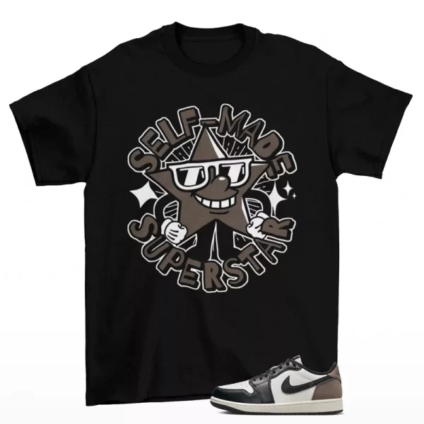 Superstar Sneaker Shirt Black to Match Jordan 1 Low Mocha CZ0790-102 Jezsport.com