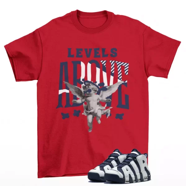 Levels Sneaker Shirt Red to Match Air More Uptempo 96 Olympic FQ8182-100 Jezsport.com