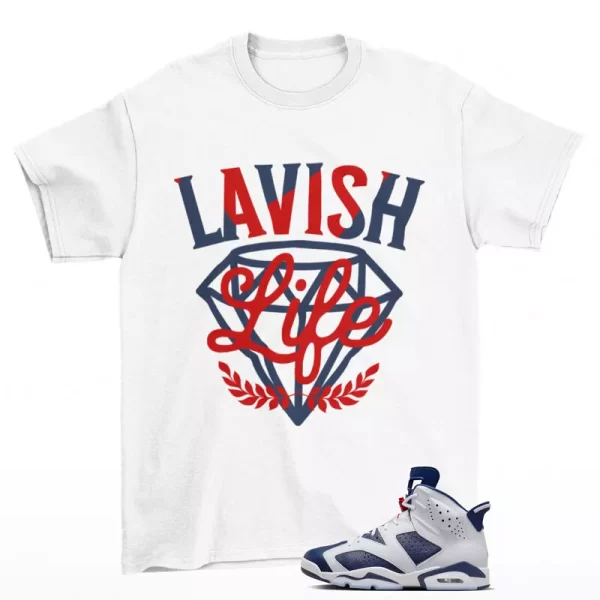 Lavish Sneaker Shirt White to Match Jordan 6 Retro Olympic CT8529-164 Jezsport.com