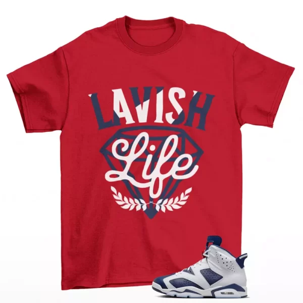 Lavish Sneaker Shirt Red to Match Jordan 6 Retro Olympic CT8529-164 Jezsport.com