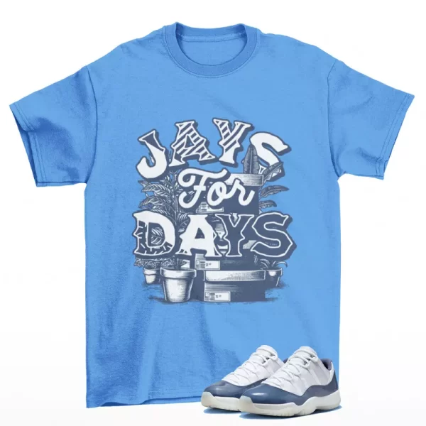 Stacked Sneaker Shirt Blue to Match Jordan 11 Low Diffused Blue FV5104-104 Jezsport.com