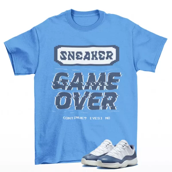 Game Over Sneaker Shirt Blue to Match Jordan 11 Low Diffused Blue FV5104-104 Jezsport.com