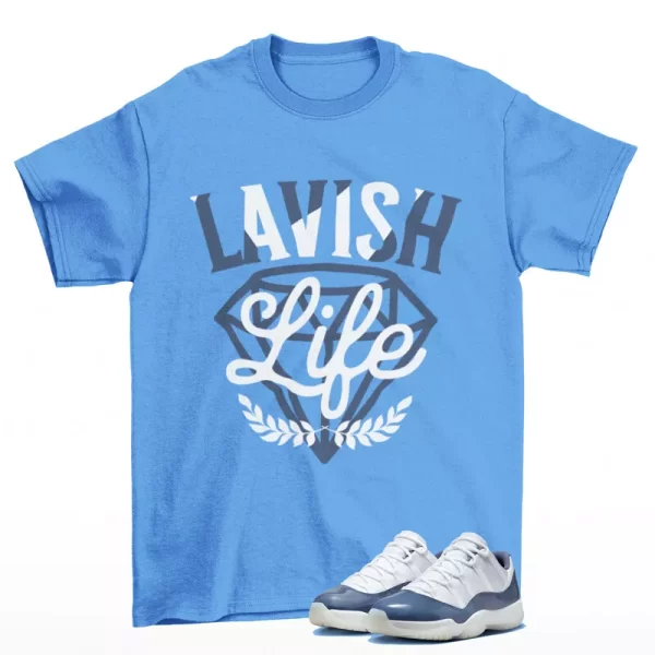 Lavish Sneaker Shirt Blue to Match Jordan 11 Low Diffused Blue FV5104-104 Jezsport.com