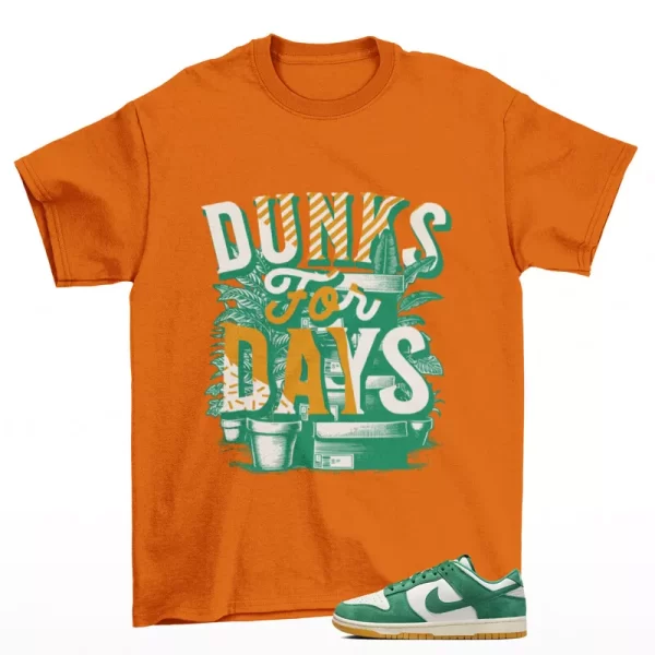 Stacked Sneaker Shirt Orange to Match Dunk Low Malachite Gum HQ1519-030 Jezsport.com