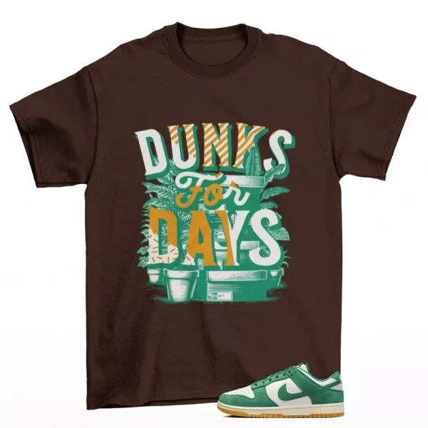 Stacked Sneaker Shirt Brown to Match Dunk Low Malachite Gum HQ1519-030 Jezsport.com