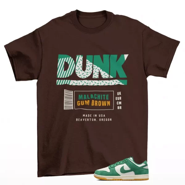 Sneaker Label Shirt Brown to Match Dunk Low Malachite Gum HQ1519-030 Jezsport.com