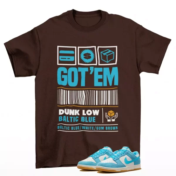 Copped Sneaker Shirt Brown to Match Dunk Low Baltic Blue Gum HQ1519-031 Jezsport.com