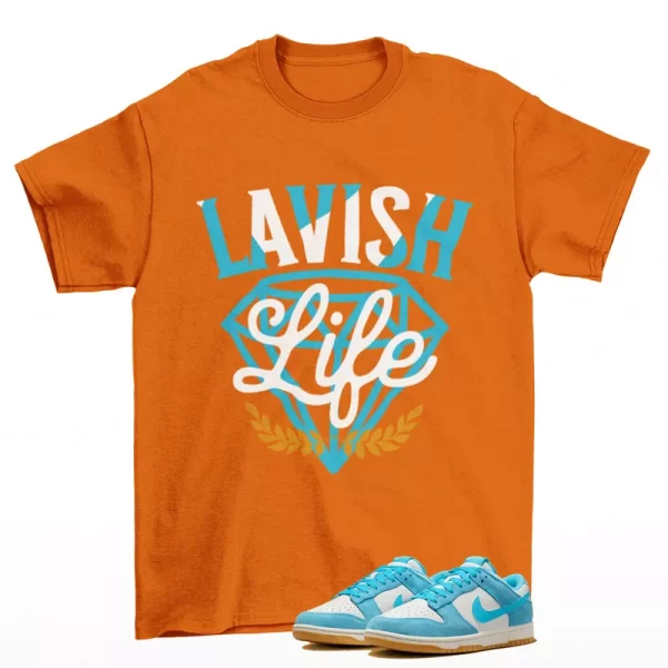 Lavish Sneaker Shirt Orange to Match Dunk Low Baltic Blue Gum HQ1519-031 Jezsport.com