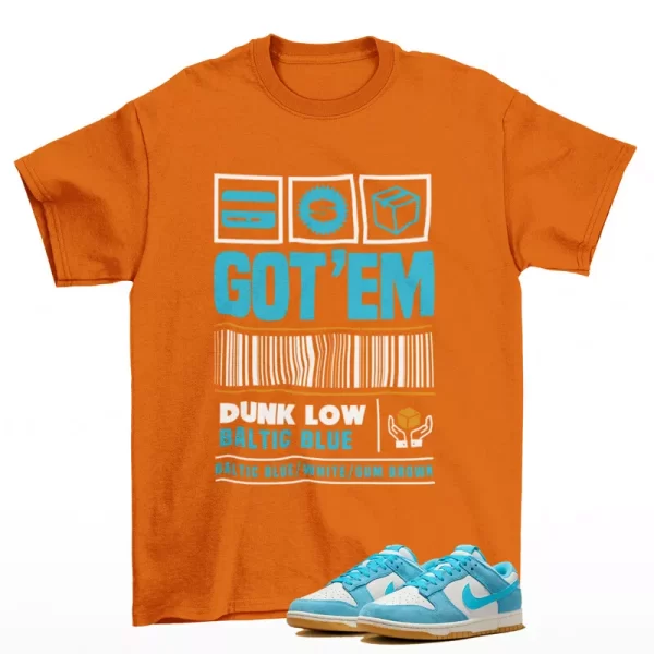 Copped Sneaker Shirt Orange to Match Dunk Low Baltic Blue Gum HQ1519-031 Jezsport.com