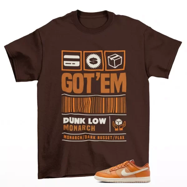 Copped Sneaker Shirt Brown to Match Dunk Low Retro SE Monarch HJ9121-815 Jezsport.com